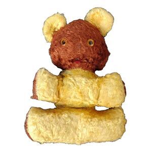 Vintage Antique Well Loved Stuffed Saw Dust Teddy Bear Two Tone 8"